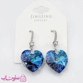 گوشواره ژوپینگ با کریستال سواروسکی آبی