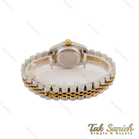 ساعت رولکس زنانه دورنگ طلایی صفحه سبز مشکی Rolex-5223-L