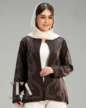 کت کوک دوزی پاپیون رنگ موکا از کالکشن تابستان 1405