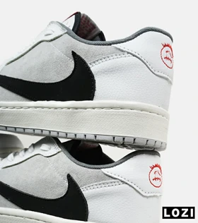 کفش کتانی مردانه سفید طوسی مشکی NIKE travis scott