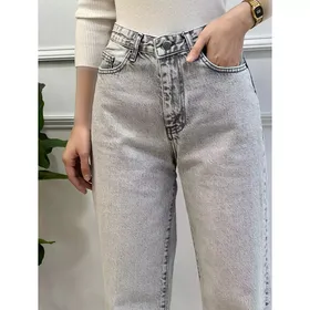 شلوار نیم بگ طوسی پارچه ترک کمرکش قد 105