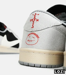 کفش کتانی مردانه کرم مشکی NIKE travis scott