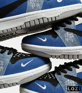 کفش کتانی مردانه آبی مشکی نایک NIKE travis scott
