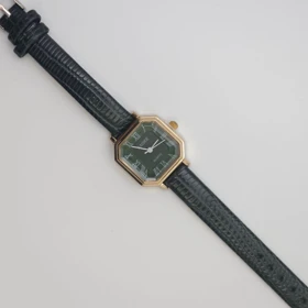 ساعت مچی زنانه باوک BAOKE بند چرمی ، اسپرت و روزمره با جعبه کادویی (سبز تیره)