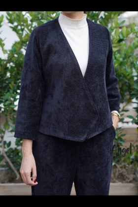 کت شلوار زمستانه لمزور جلو فلش