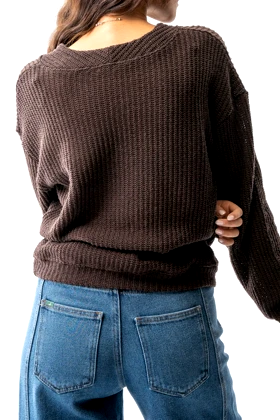 تیشرت آستین بلند بافت یقه هفت زنانه