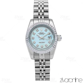 ساعت رولکس دیت جاست زنانه سیلور صفحه آبی 106629