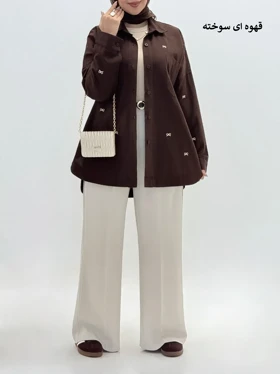 4295-مانتو کتان پاپیونی