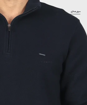تیشرت آستین بلند یقه اسکی و نیم زیپ 0624