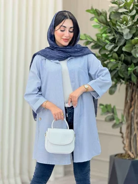 مانتو راه راه آستین پاکتی وینا