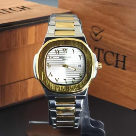ساعت مچی مردانه پتک فیلیپ Patek Philippe تاریخ دار با قفل پروانه ای ضامن دار کد 2