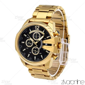 ساعت دیزل زنانه شاخدار طلایی صفحه مشکی 106245