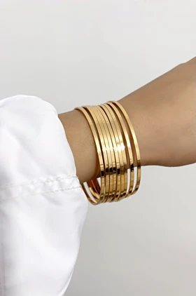 النگو آینه ای براق طلایی 835