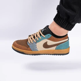 کفش کتانی اسپرت مردانه رنگ کرم مدل نایک NIKE Jordan 1 VOODOO