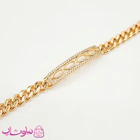 دستبند زنانه ژوپینگ مدل بینهایت نگین‌دار کد 2191
