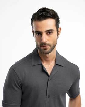 ام کی کالکشن پیراهن آستین کوتاه mk-25232-charcoal