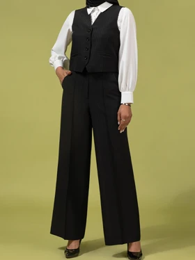 جلیقه زنانه کرپ دیپلمات کلاسیک کوتاه مانا