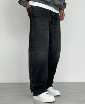 شلوار بگ ذغالی سنگشور بدون زاپ و ساده مردانه پارچه کیفیت استثنایی قد 110 سانت کد 2