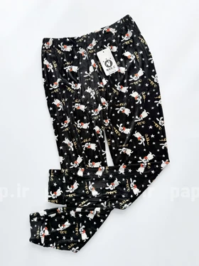 شلوار مخمل استیکردار خرگوش و ستاره