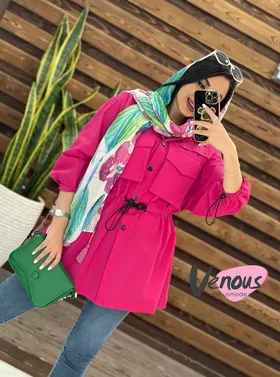 مانتو لینن کمرگت یقه مردونه