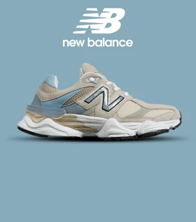 کفش کتانی مردانه و زنانه کرم آبی NEW BALANCE 9060 مدل 7314