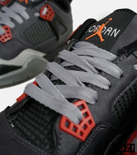 کتانی ساق‌دار زنانه و مردانه طوسی قرمز سفید Nike air jordan 4