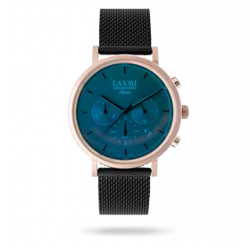 ساعت مچی مردانه لاکسمی بند حصیری رزگلد کد Laxmi 8124