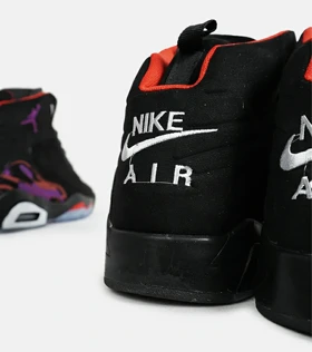 کفش کتانی ساق‌دار مردانه مشکی قرمز بنفش Nike air jordan 5 v02