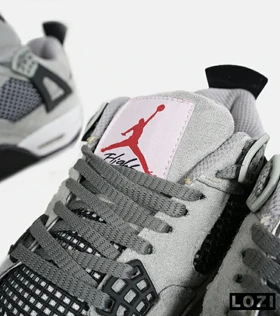 کتانی ساق‌دار مردانه طوسی مشکی Nike air jordan 4