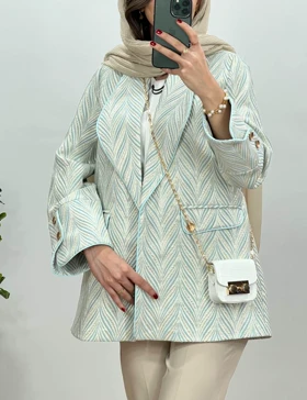 مانتو مجلسی ژاکارد طوطیا