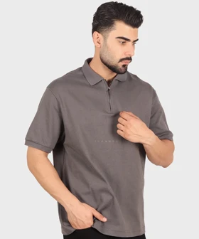 تیشرت نیم زیپ لش مردانه 4036
