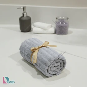 حوله دستی میکروفایبر رومن رنگ طوسی