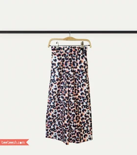 شلوار سفید طرح پلنگی