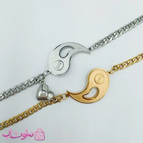 دستبند ست دختر و پسر مگنتی مدل یین و یانگ کد 1981
