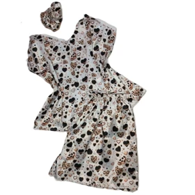 ست تاپ و شلوارک 3 تکه قلبی کد 2021