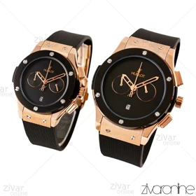 ست ساعت هابلوت کلاسیک فیوژن سه موتوره مشکی رزگلد 103049