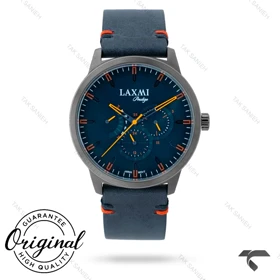 ساعت مردانه لاکسمی 8152-3 بند چرم سرمه ای Laxmi-9225-G