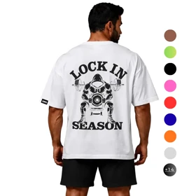 تیشرت مردانه زنانه اورسایز نخی 1991 Lock In Season مدل TS19110