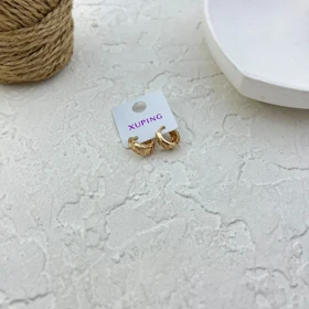 گوشواره حلقه‌ای زنانه مدل شراره طرح طلا ژوپینگ