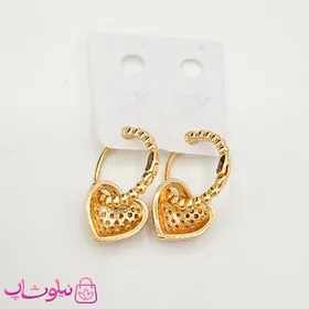 گوشواره زنانه ysx مدل قلب نگین‌دار