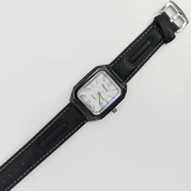 ساعت مچی مردانه نانسی Nanxi با موتور کوارتز و طراحی کلاسیک (بند مشکی صفحه سفید)