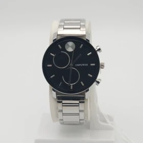 ساعت مچی مردانه امپاور Empower تمام استیل با موتور کوارتز (نقره ای با صفحه مشکی)