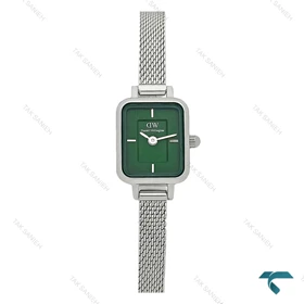 دنیل ولینگتون زنانه مستطیلی مینی سیلور صفحه سبز DW-7974-L