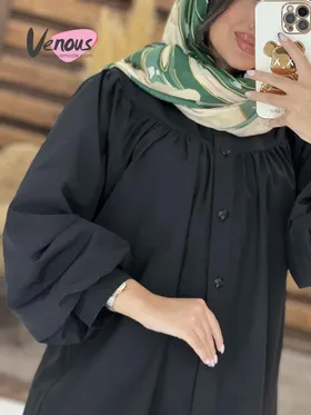 مانتو چین‌دار آستین پفی
