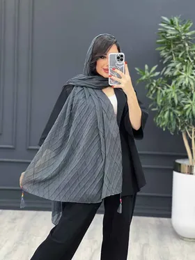 شال پلیسه طرح لوزی
