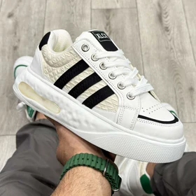 کفش و کتانی لژدار مردانه مدل آدیداس ADIDAS رنگ سفید مشکی