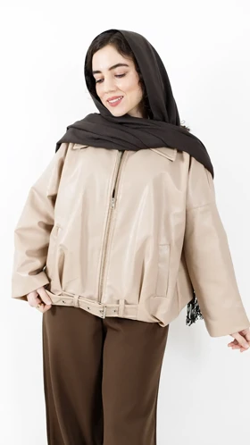 بامبر جکت چرم pull&bear