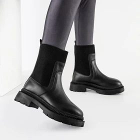 بوت و نیم بوت زنانه و دخترانه مدل دو بر کش رنگ مشکی کد M625