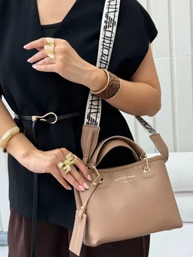 کیف زنانه چرمی ژامک (نسکافه ای)