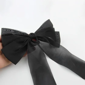 گیره مو دخترانه طرح پاپیون توری براق